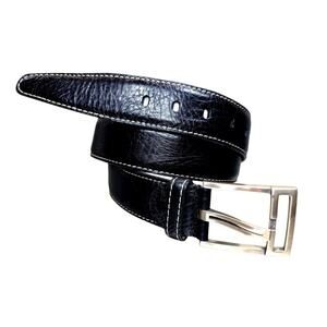 Martin Dingman Womens Leather‎ Casual Dress Belt White Stitch Sz 32 Made In USA